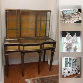 MaxSold Auction: This online auction features Display Cabinet, China Cabinet, Dresden figurines, Rosenthal figurine, Elite France Limoges sugar bowl, Sterling, Dresden porcelain urn, Royal Doulton China Set, Wool Rug, Hall Table, Coffee Table and much more!